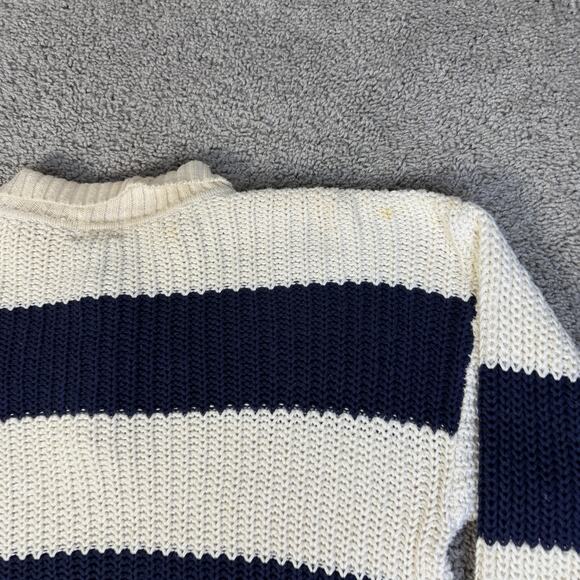 Vintage Gap Sweater Mens Medium Blue White Stripe Henley Knit Hong Kong 90s - Picture 7 of 12